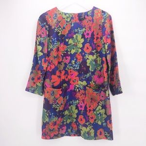 J Crew Colorful Floral Mini Silk Dress